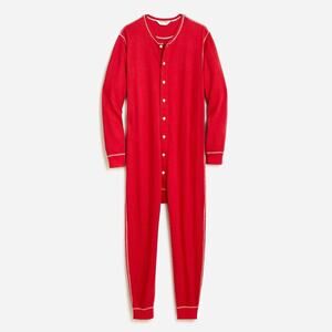 J Crew Men's Union Premium Weight Cotton One Piece Pajama Small Red